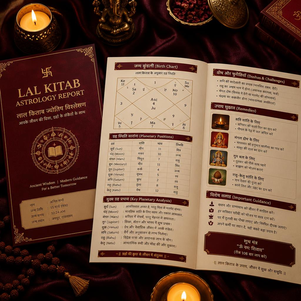 Illustrative Lal Kitab report layout, not an actual generated report